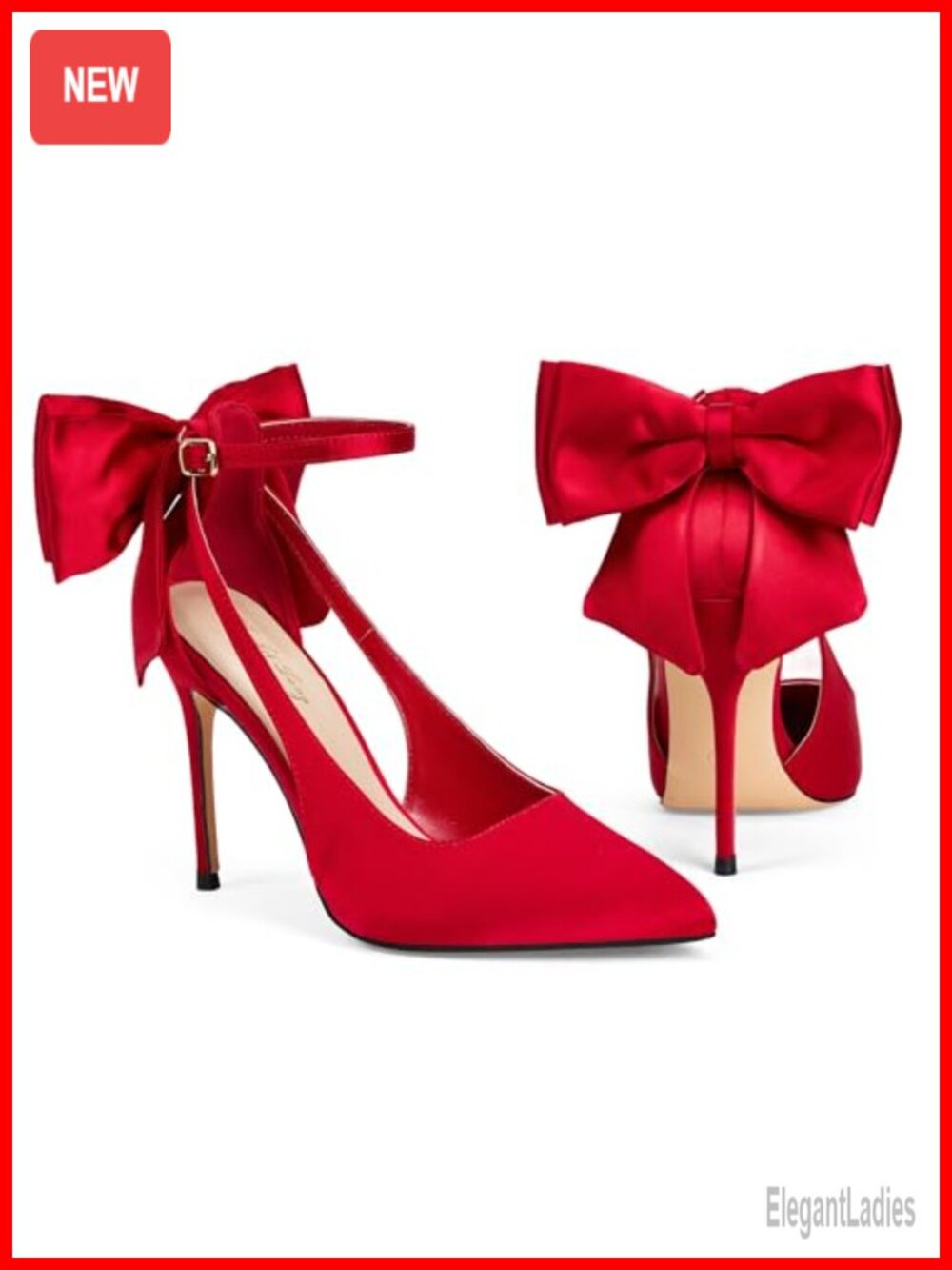 Elisabet Tang Women's 4 Inch High Heels Pointed Toe Satin Pumps